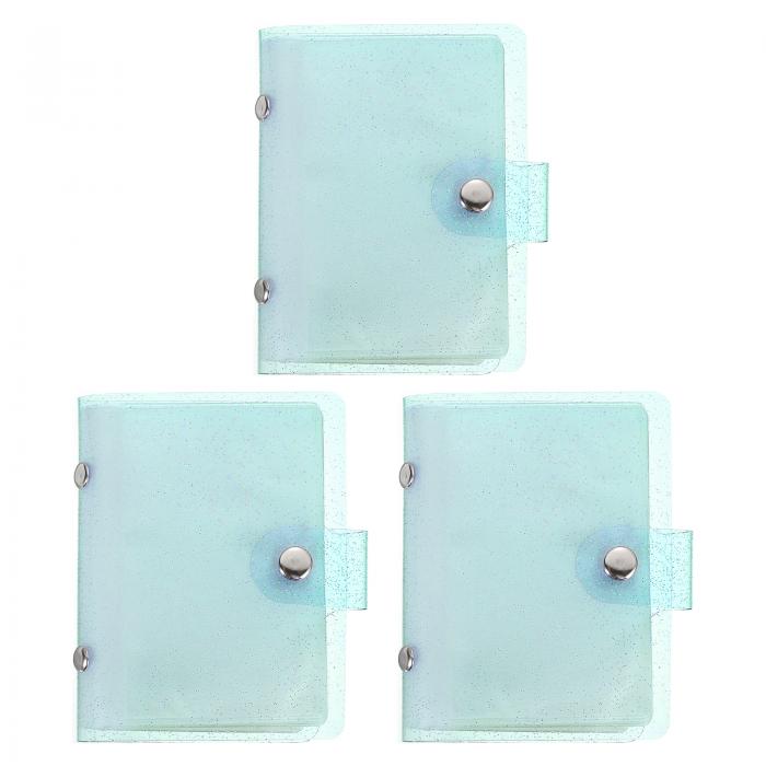 3個 ミニフォトアルバム 36ポケット3x4ポータブル フォトカードホルダークレジットカード用ホルダー ミ..