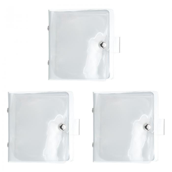 3個 ミニフォトアルバム 36ポケット4x4ポータブル フォトカードホルダークレジットカード用ホルダー ミ..