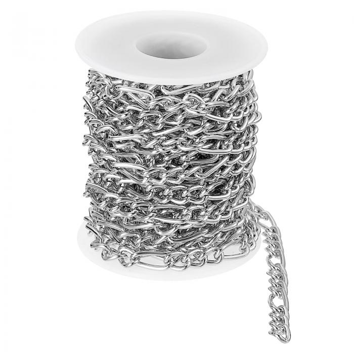 16.4フィートのアルミリンクチェーン リンクケーブルチェーンツイストオーバルメッキチェーンバルクク..