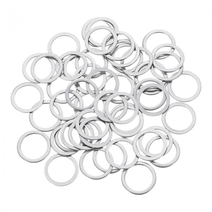 50個 M12 フラットワッシャー 12x16x0.8mm 厚さ304ステンレス鋼フラットスペーサー ネジ ボルト 自動車 産業機械用