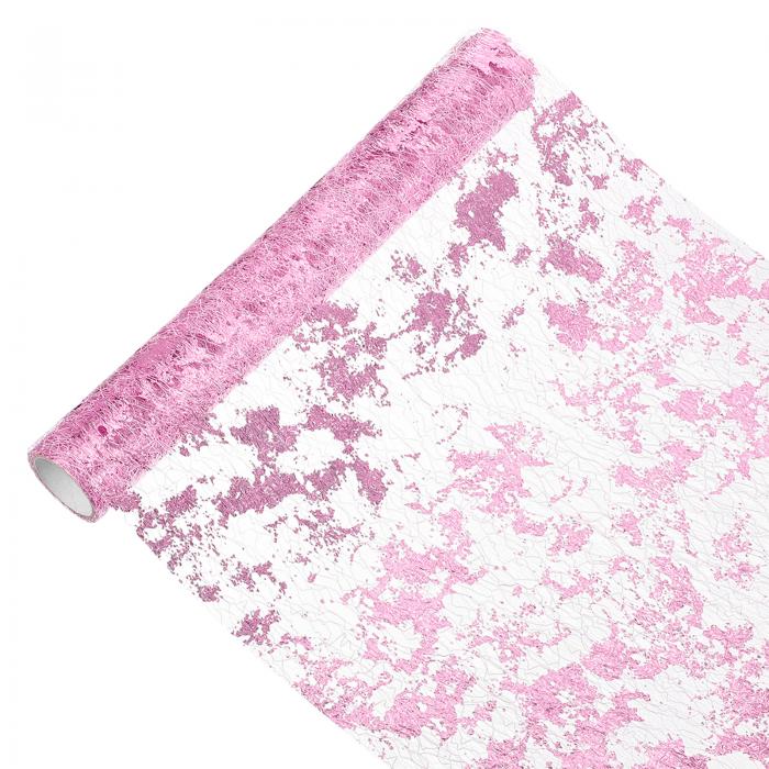 16フィート テーブルランナー スパンコール金色ホイル薄型メッシュメタリックテーブルランナーロールテ..