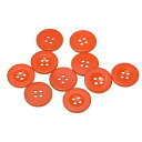 10個 32L ボタン 3/4"(20mm) 樹脂 ラウンド フラット 4穴 クラフト 交換用ボタン 縫製 シャツ 衣類 DIY 用 オレンジ