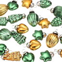 50個 ガラスクリスマスオーナメント 茶色 緑 クリスマスツリー 装飾 1-1.5" ヴィンテージクリスマスツリーオーナメント クリスマスツリー ハロウィン イベント ウェディング用