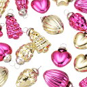 100個 ガラスクリスマスオーナメント 金色ピンク クリスマスツリー 装飾 1-1.5" ヴィンテージクリスマスツリーオーナメント クリスマスツリー ハロウィン イベント ウェディング用