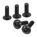 フランジ付きボタンヘッドソケットキャップスクリュー 25個 M8x30mm - 304ステンレス鋼ソケットドライブファスナーボルト 家具取り付け用全ねじマシンスクリュー(ブ ラ ック)(4)