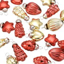 100個 ガラスクリスマスオーナメント 金色 レッド クリスマスツリー 装飾 1-1.5" ヴィンテージ クリスマスツリーオーナメント クリスマスツリー ハロウィン イベント ウェディング用