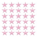 スターアイロンパッチ刺繍付きパッチアップリケ4x4cm衣類アイロンスターアップリケ修理用バックパック靴装飾ピンク30個入り