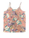 Allegra K レディース キャミソール タンクトップ カジュアル Vネック 花柄 調節可能 スパゲッティストラップ Tシャツ ピンク M(4)