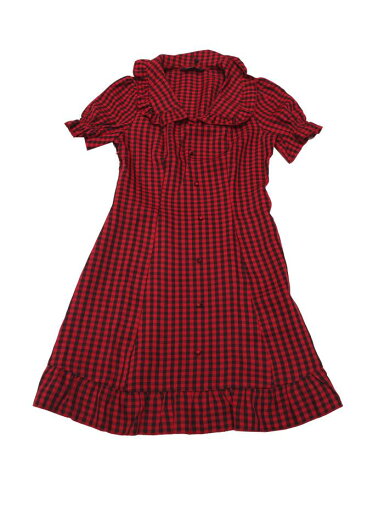 Allegra K ギンガム チェック柄 ワンピース フリルミニドレス パフスリーブ ヴィンテージ レディース レッドブラック XL Allegra K ギンガム チェック柄 ワンピース フリルミニドレス パフスリーブ ヴィンテージ レディース レッドブラック XL