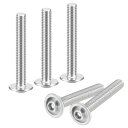 フランジ付きボタンヘッドソケットキャップスクリュー 50個 M5x35mm - 304ステンレス鋼ソケットドライブファスナーボルト 家具取り付け用全ねじマシンスクリュー(シルバー)(4)