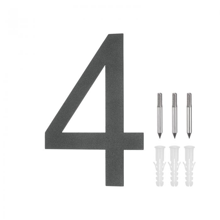 M METERXITY 5"304ステンレススチールフロー ティングハウスナンバー モダンハウスナンバー4 ネイルキ..