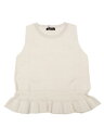 Allegra K レディース ニット クロップ タンクトップ クルーネック ノースリーブ リブ アイレット サマー クロップド セーター ベスト トップス ベージュ XL