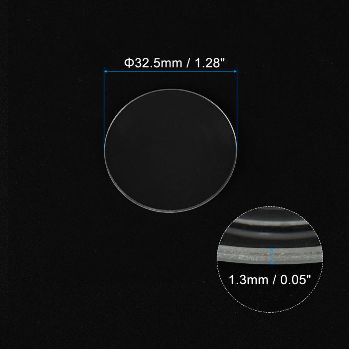 16個のウォッチ水晶ガラスレンズ 32.5mmシングルドームラウンドグラスウォッチフェイス水晶レンズ交換部品 時計修理用 クリア
