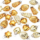 50個 ガラスクリスマスオーナメント 茶色金色 クリスマスツリーデコレーション 1-1.5" ヴィンテージクリスマスツリーオーナメント クリスマスツリー ハロウィン イベント ウェディング用