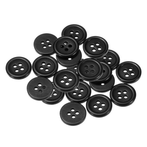 20個 20L ボタン 1/2"(12.5mm) レジン ラウンド フラット 4穴 クラフト 交換用ボタン 縫製 衣類 修理 DIY 服 黒 20個 20L ボタン 1/2"(12.5mm) レジン ラウンド フラット 4穴 クラフト 交換用ボタン 縫製 衣類 修理 DIY 服 黒