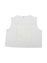 ONFERS Onfers レディース クロップトップ クルーネック ノースリーブ タンクトップ ルーズフィット 白 XL