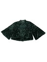Allegra K レディース カーディガン ショールラップ スパンコール ベルベット カバーアップ イブニング ボレロ ダークグリーン M