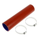 X AUTOHAUX 1セット 63 mm/2.48" 内径 305mm/12.01" 長さ 0度 赤青 車用シリコンホース クーラントホース クランプ付き ユニバーサル