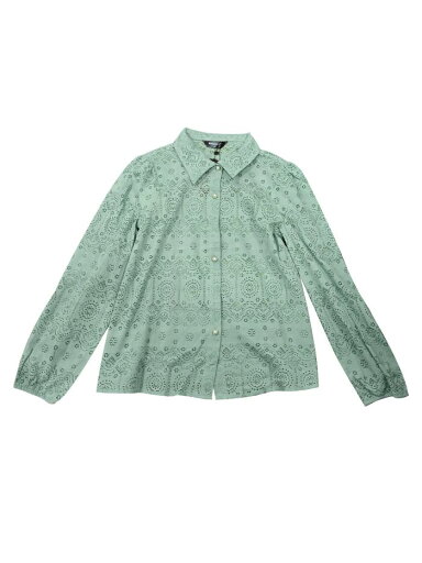 Allegra K レディース パフ 長袖 ボタンダウンカラー シャツ カジュアル エレガント ブラウス トップス シースル ピーグリーン XL Allegra K レディース パフ 長袖 ボタンダウンカラー シャツ カジュアル エレガント ブラウス トップス シースル ピーグリーン XL