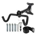 BULLSPANN 壁掛け自転車ラック、長さ調節可能な自転車屋内収納ラック、ストラップとレンチ付き、サイクリング壁掛けホルダーフック1セット、ガレージ用、ブラッ...