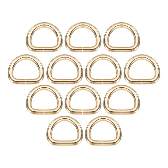30個のメタルDリングバックル5/8" ID 3.8mm厚さヘビーデューティオープニングDリングクリップフック クラフト用ハードウェアバッグキーリングストラップベルトDIYアクセサリー ライト金色