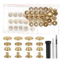 24セットのレザースナップファスナーキット15mmメタルスナップボタンプレススタッズレザーリベットスナップ 3つのセッターツール付き 服 ジャケット ジーンズ ...