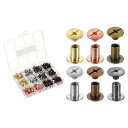 シカゴスクリューレザーリベット M5 4.8 mm ベルト締め金具ネジ 革細工 バッグ 靴 財布 製本用 黒 シルバー 金 ブロンズ ローズ金レッドコッパー M5x6 mm 120セット