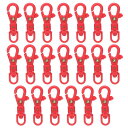 20個のプラスチックロブスタークローファスナ ースイベルランヤードスナップフックトリガークリップ ストレッチスプリングキーチェーンリングクラフトバッグDIYアクセサリー レッド