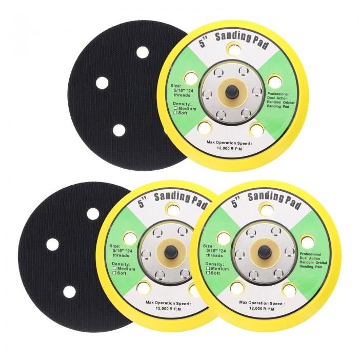 5"フックアンドループバッキングサンディングパッド 5/16" 24スレッド ダイヤモンドサンディング仕上げ..