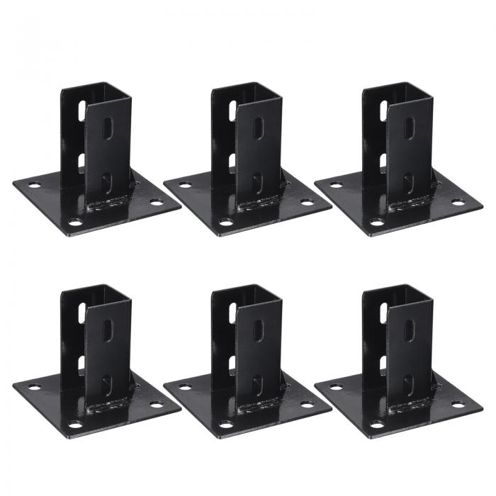 ポストベースチャンネル 4つの穴付き 51 mmシングルストラットチャンネル用 炭素鋼 四角 シングルチャ..