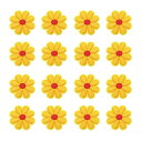 36個の花のアイロンパッチ ライトイエローの刺繍付きソーイングアップリケ ハンドクロシェアップリケ1.65