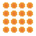 36個の花のアイロンパッチ オレンジの刺繍付きソーイングアップリケ 手編みアップリケ1.65
