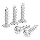 M6x30mm フラットヘッド ドライブ セルフタッピングスクリュー 304ステンレススチール クロスドライブ ファスナースクリュー シルバー 50個入り(4)