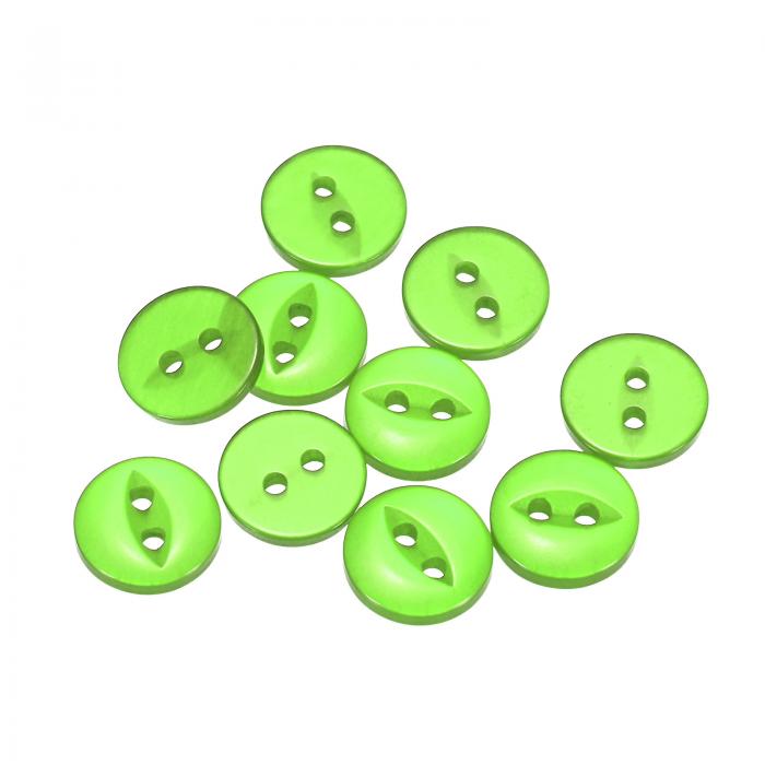 10個16L緑ラウンドボタン10mm 3/8"レジン2穴フィッシュアイクラフト交換ボタン クラフトパンツドレスス..