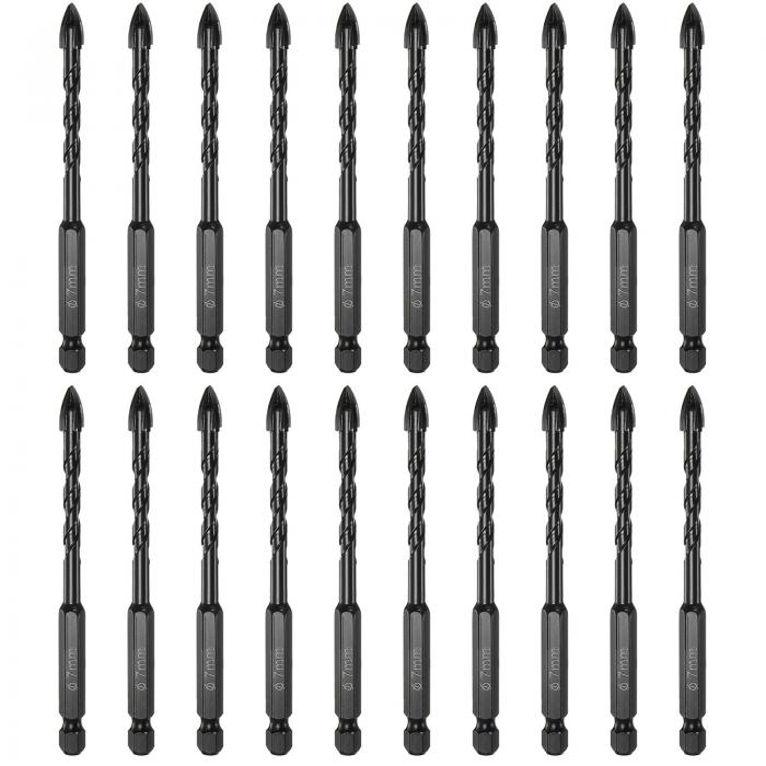 20個 モルタルドリルビット 7mm コンクリートドリルビット1/4