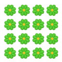 24個の花のアイロンパッチ 緑の刺繍付きソーイングアップリケ 手編みアップリケ1.65
