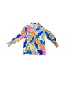 Allegra K レディース カジュアル Vネック ブラウス 花柄 ロールアップ 長袖 シフォン ボタンダウン ファッション トップ シャツ マルチカラー 2...