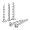 M4x35mmフラットヘッドドライブセルフタッピングスクリュー 304ステンレススチールクロスドライブファスナースクリュー シルバー 50個入り