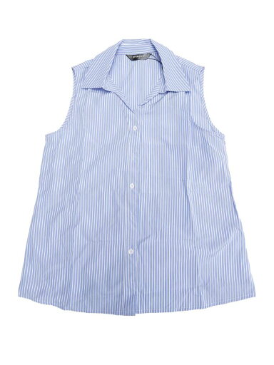 Allegra K レディース 夏用 ノースリーブ ボタンダウンシャツ ストライプ柄 ラペルカラー Vネック ブラウス タンクトップ ブルーストライプ L Allegra K レディース 夏用 ノースリーブ ボタンダウンシャツ ストライプ柄 ラペルカラー Vネック ブラウス タンクトップ ブルーストライプ L