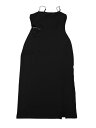 Allegra K スパゲッティストラップドレス レディース ノースリーブ バックレス カットアウト スリット ミディドレス ブラック L