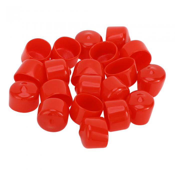 ACROPIX 円筒形ホイールナットボルトリムタイヤナットスクリューダストキャップカバーナット保護19mm赤..