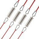 CAPASTEC 自在金具 テント用 防風ロープバックル 強風対策 4個セット スプリング カラビナ付き ロープテンショナー タープ パラコード 張り用 キャンプ用品