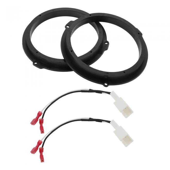 INFINAUTO スピーカースペーサーリングツィータースピーカースペーサーアダプターフロント6.5インチ用FORDに対応 TRANSIT CUSTOM 2012 ABSブラック防水