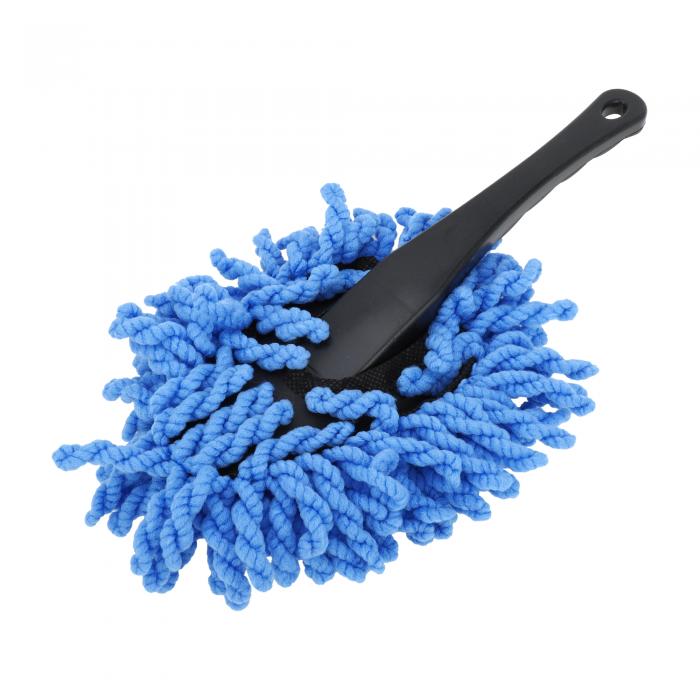 INFINAUTO 車用ダストクリーンモップ洗車ブラシ 28.5cm車洗車ブラシほこり取りツールワックスダッシュダスターエクステリアインテリアクリーニングファイバーブルー 1個(2)