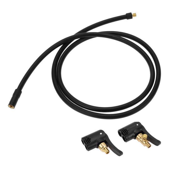 INFINAUTO タイヤインフレーターエクステンションチューブ 130cm 7.8mm ID 車用バイク用自転車用エアポンプ延長ホースアダプタータイヤバルブ付きエアチャックゴム製ブラック耐久性