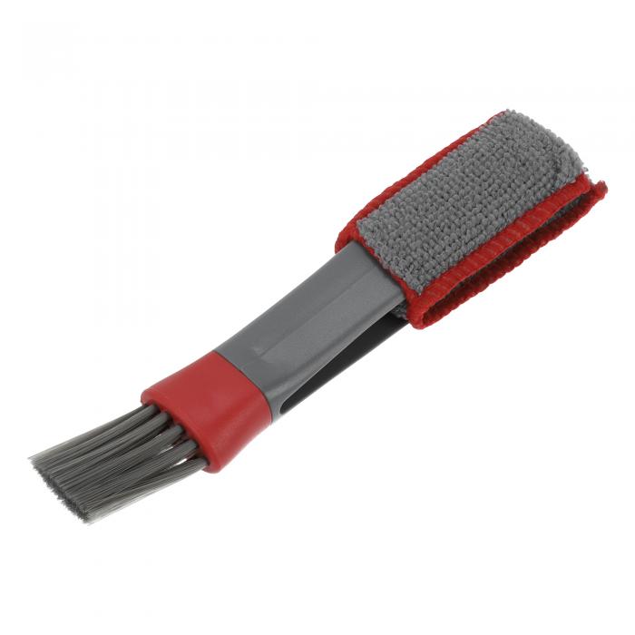 INFINAUTO 車載用エアコンクリーンブラシ 17cm車載用エアコンケアブラシTPRレッドグレー 1個