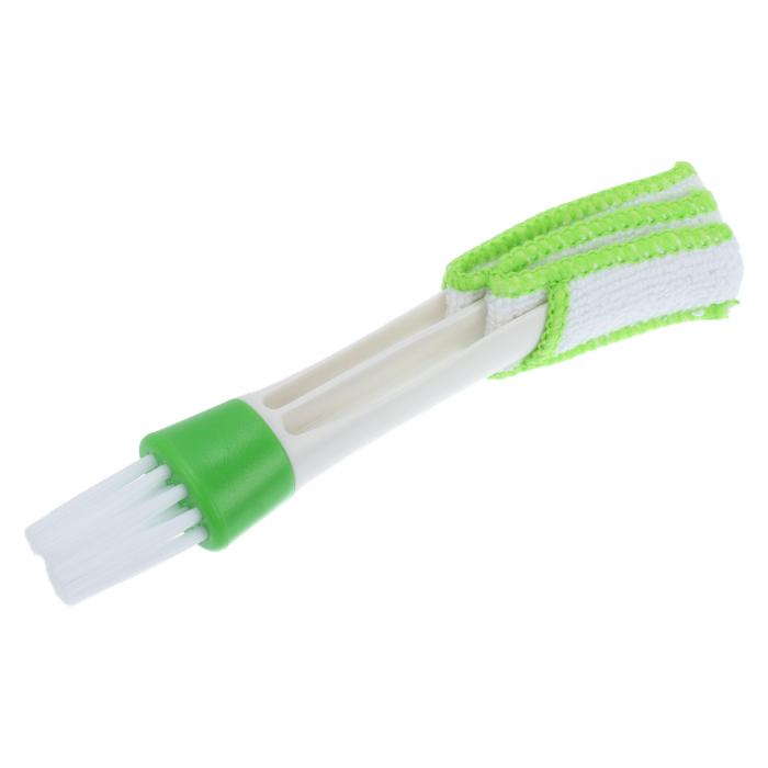 INFINAUTO 車載用エアコンクリーンブラシ 17cm車載用エアコンケアブラシTPRグリーンホワイト 1個