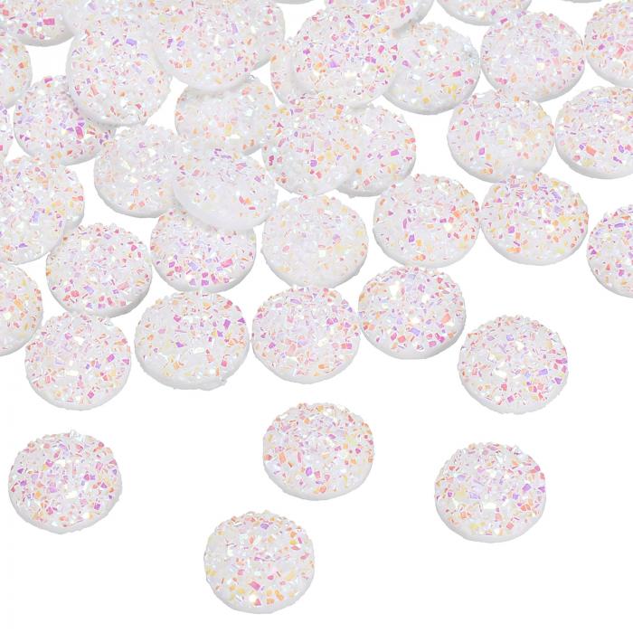 60個のラインストーンフラットバック装飾品フェイクドルージー水晶ダイヤモンドラウンドレジントリムビ..