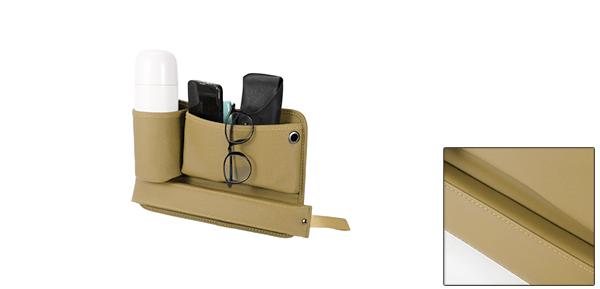 Motoforti ユニバーサルカーシートギャップフィラーオーガナイザーフロントシートギャップフィラー カップホルダー付きカーストレージアクセサリー ドライバーサイド フェイクレザー ベージュ