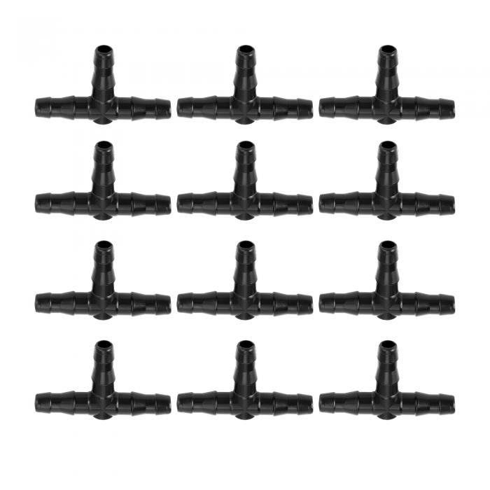 Motoforti ドリップ灌漑バーブコネクター5/32" T字型バーブフィッティング 花ポット ガーデン ローン ..